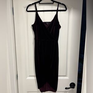 Dynamite Purple Burgundy Velvet Midi Dress